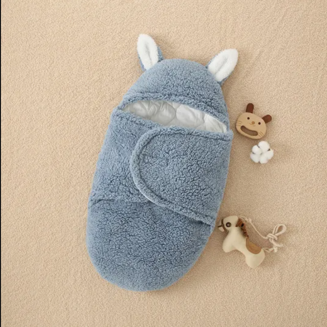 Saco de dormir de felpa con orejas grandes para muñecos reborn de 40 a 60 cm
